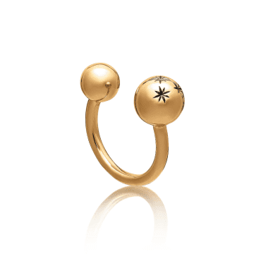 Rachel Jackson Statement Stella Orb Ring In Gold