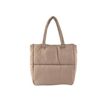 Pieces Fulla Padded Shopper Fossil Plain