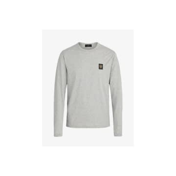 Shop Belstaff Logo Long Sleeve T-shirt Size: Xxl, Col: Grey Melange