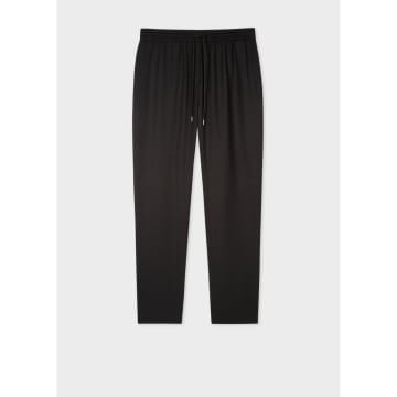 Paul Smith Hopsack Drawstring Trousers Size: 10, Col: Black