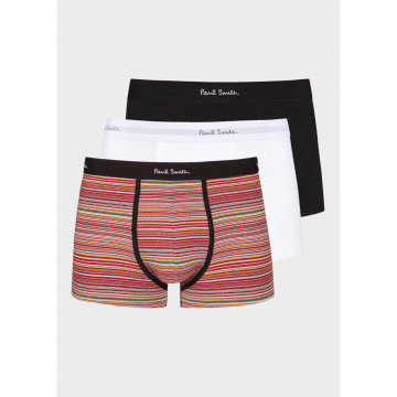 Shop Paul Smith 3 Pack Underwear Col: White/red Stripe/black, Size: S