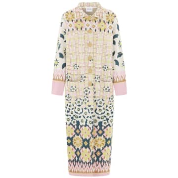 Hayley Menzies Lattice Blossom Jacquard Knitted Coat