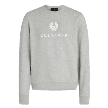Shop Belstaff Signature Sweatshirt Old Silver In Metallic