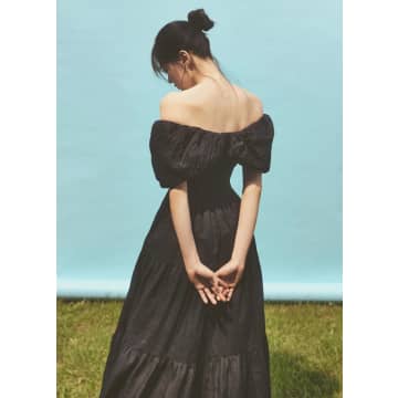 Sea Nyc Loren Off-shoulder Dress In Black