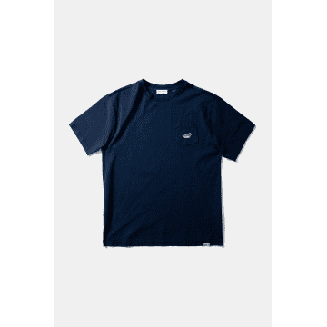 Edmmond Navy Duck Patch T Shirt In Blue