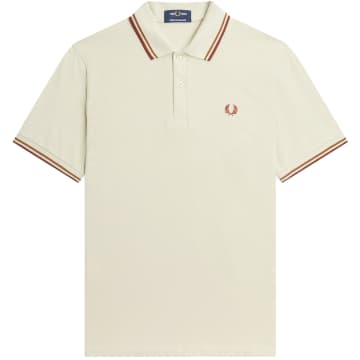 Fred Perry Reissues Original Twin Tipped Polo Oatmeal / Dark Caramel / Whisky Brown