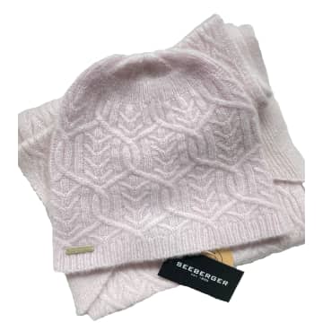 Seeberger Cable Knit Cashmere Silk Beanie In Lilac