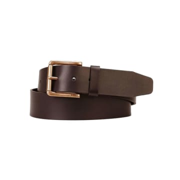 Shop Hugo Boss Joris Large Buckle Leather Belt In Brown
