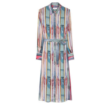 Paul Smith Womenswear Glass Stripe Crinkle Shirt Dress