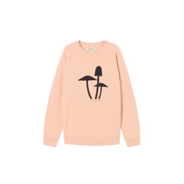 Thinking Mu Pink 3 Mushrooms Printed Sweatshirt