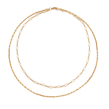 A Weathered Penny Gold Delicate Layered Chain Necklace