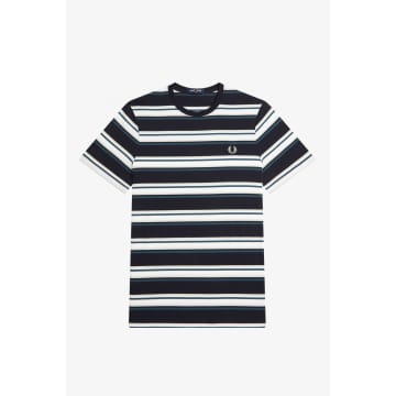 Fred Perry Navy Stripe Mens T Shirt