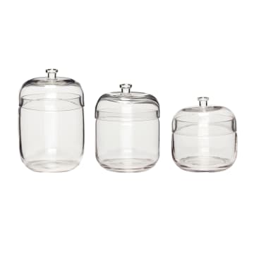 Hubsch Fill Storage Jars Clear (set Of 3) In Transparent
