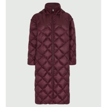 New Arrivals Marella Abruzzo Long Quilted Coat Bordeaux In Burgundy