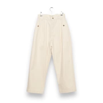 Standardtypes Naval Button Trousers Offwhite Herringbone St048 In White
