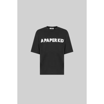 Shop A Paper Kid Front Logo T-shirt Black
