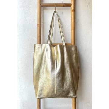 The Forest & Co. Gold Leather Tote Bag