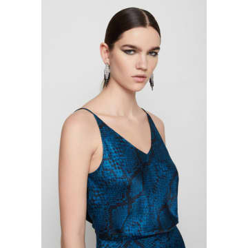 Ottod'ame Snake Print Camisole Top In Blue