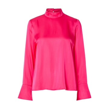 Selected Femme Ivy Long Sleeve Blouse In Pink