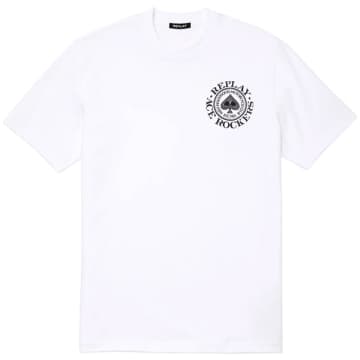 Replay Ace Of Spades Rockers T Shirt In White