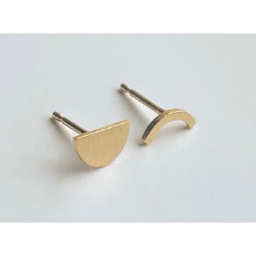 Wild Nora Mismatched Moon Studs In Gold
