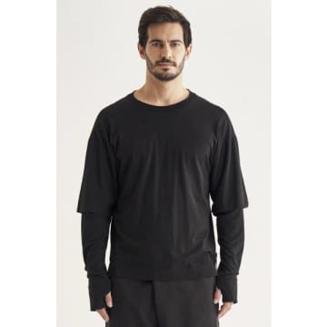 Transit Black Longsleeve T-shirt With Double Sleeve