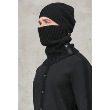Transit Ribbed Knit Balaclava In Cablé Virgin Wool With Detachable Hat