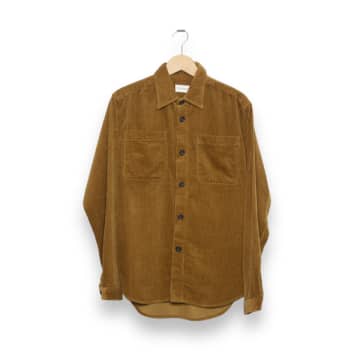 Oliver Spencer Treviscoe Shirt Hudson Cord Tan In Neutrals