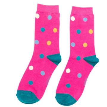 Miss Sparrow Sks385 Spots Socks Hot Pink