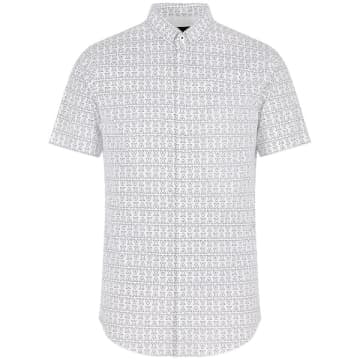Armani Exchange 6rzc04 Ax Printed Ss Shirt In White