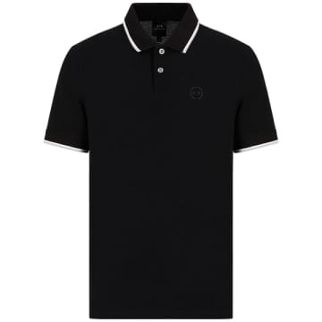 Armani Exchange 8nzf75 Tipped Pique Polo In Black