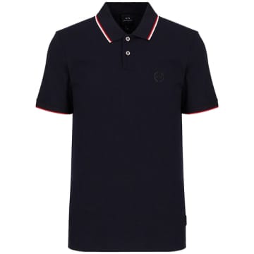 Armani Exchange 8nzf75 Tipped Pique Polo In Blue