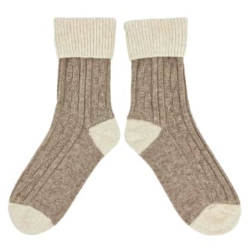 Catherine Tough Cashmere Slouch Socks In Brown