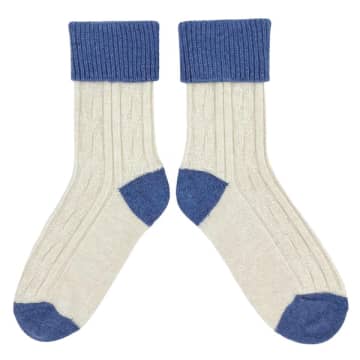 Catherine Tough Cashmere Slouch Socks In Blue