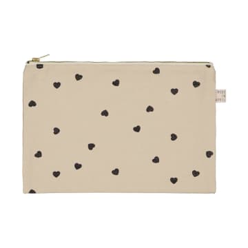 Rose In April Lili Sand Heart Print Pouch