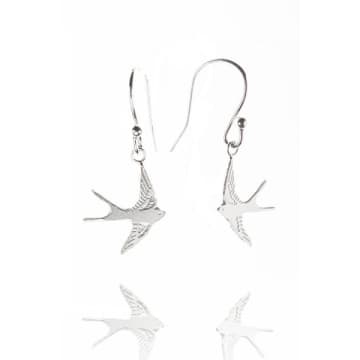 Amanda Coleman Silver Swallow Drop Earrings In Metallic