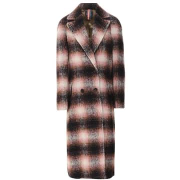 Shop Paige Womenswear Checked Alpaca Mix Long Coat In Pink