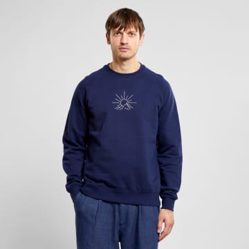 Dedicated Sweatshirt Malmoe Line Mountain Emb Navy In Blue
