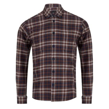 Remus Uomo Flannel Check Overshirt In Blue