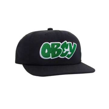 Obey Roll Call 6 Panel Snapback Cap In Black