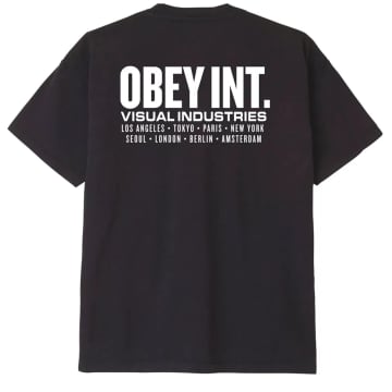 Obey Int. Visual Industies T-shirt In Black