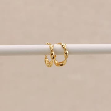 Little Nell Twisted Gold Huggie Hoops