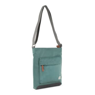 Roka Cross Body Shoulder Bag Kennington B Medium Recycled Repurposed Sustainable Nylon In Sage
