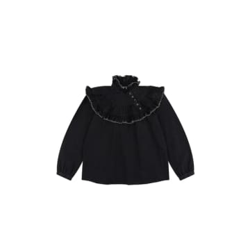 Anorak Seventy And Mochi Victoria Blouse In Washed Black