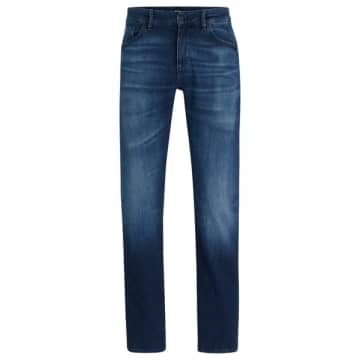 Hugo Boss Maine3 Regular Fit Jeans In Italian Cashmere Touch Denim In Navy 50501065 418 In Blue