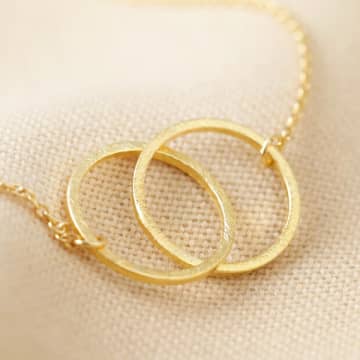 Lisa Angel Brushed Interlocking Hoop Necklace In Gold