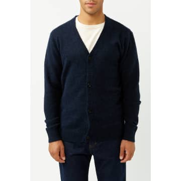 Selected Homme Sky Captain Knit Button Cardigan In Blue
