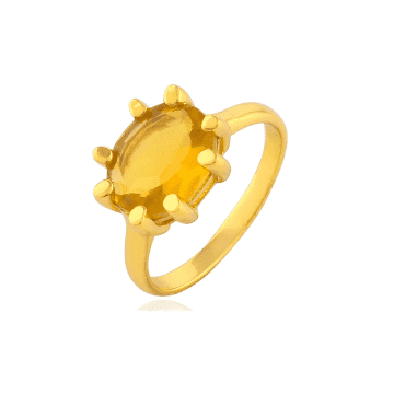 Shyla Oval Claw Ring In Gold