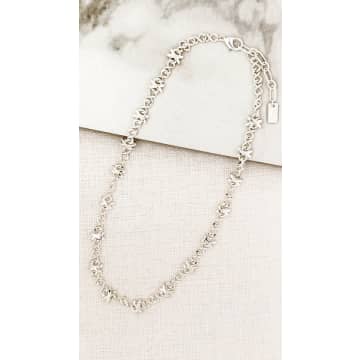 Envy Short Silver Cross Design Necklace In Metallic