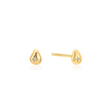 Ania Haie Gold Pebble Sparkle Stud Earrings